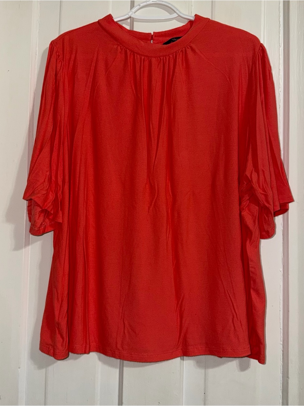 Womens size 1X Shirt Ellos Women's Blouse - Classic Short Sleeve coral
